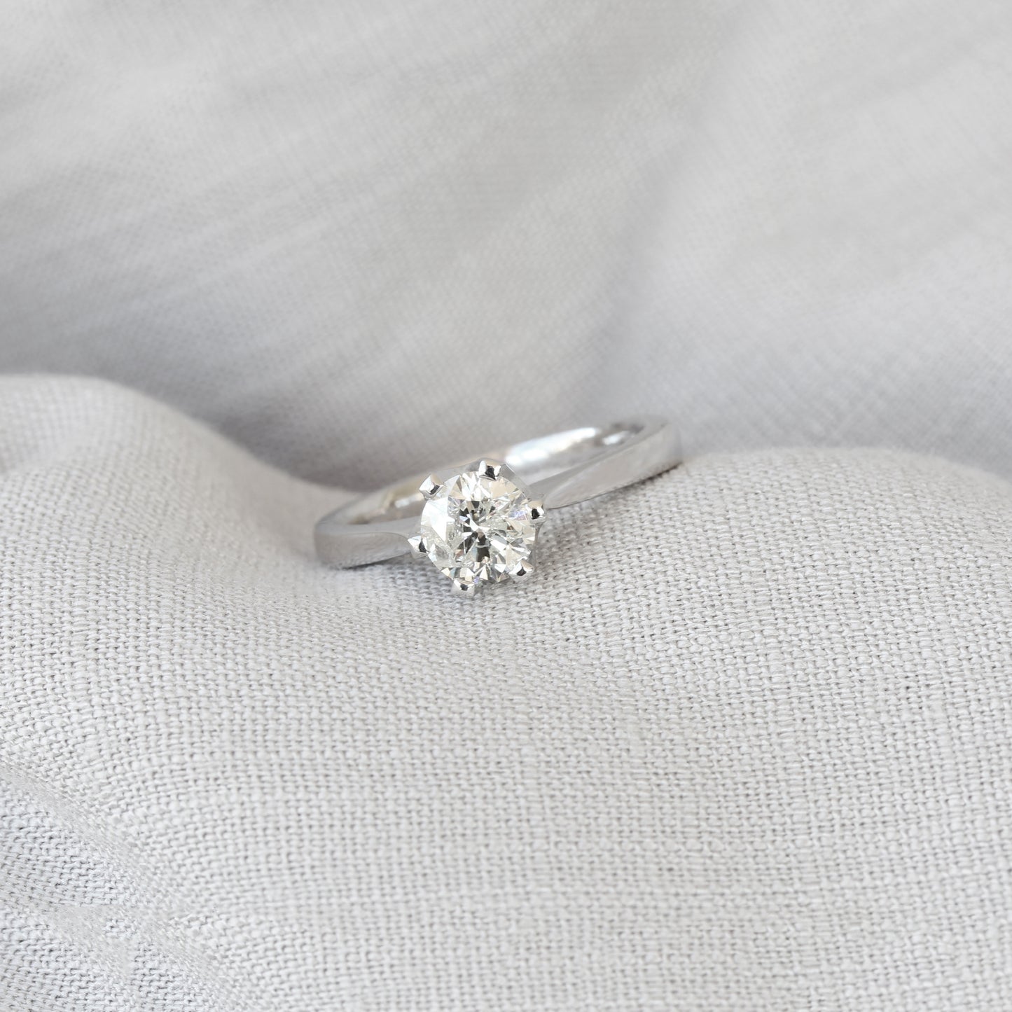 18ct White Gold Solitaire Diamond Ring