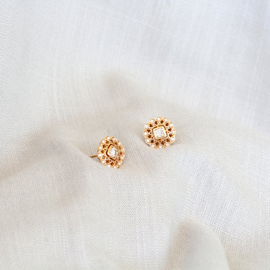 18ct Rose Gold Diamond Earrings