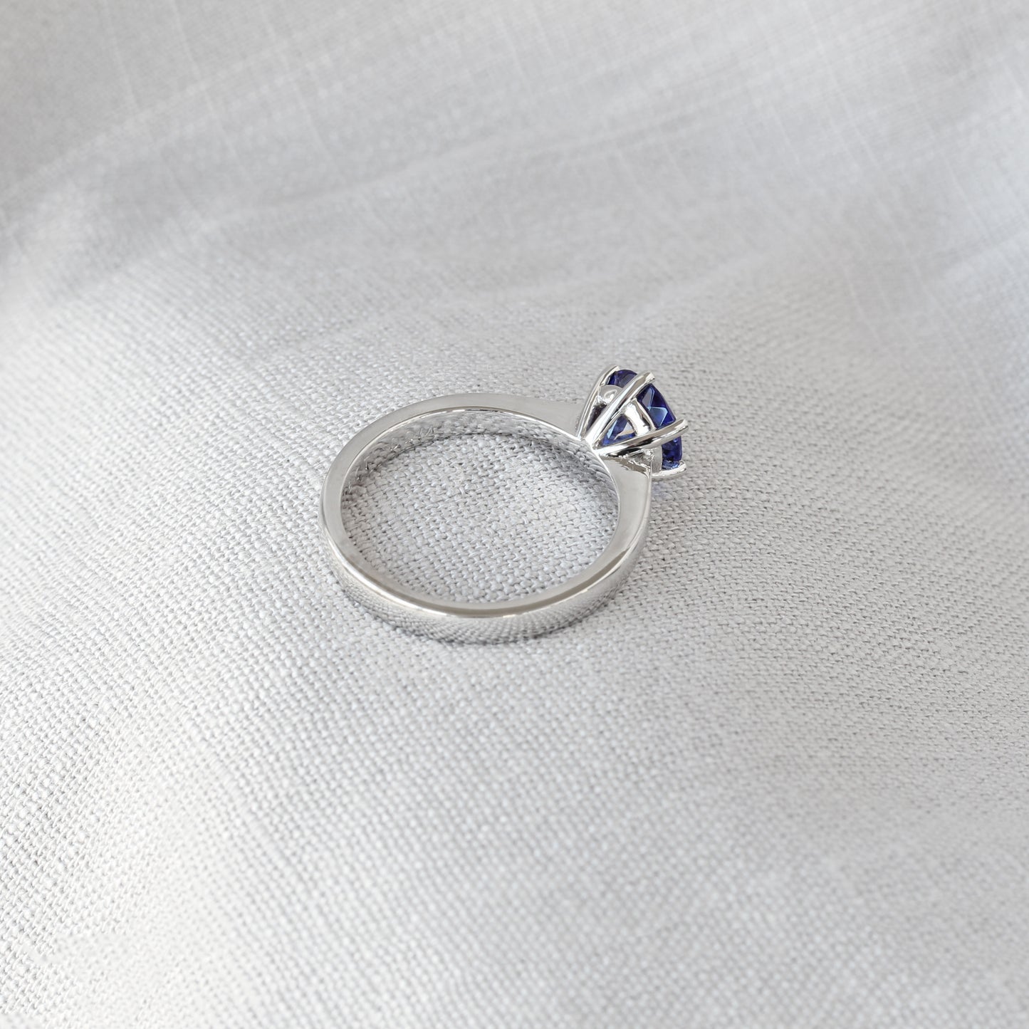 18ct White Gold Tanzanite Solitaire Ring